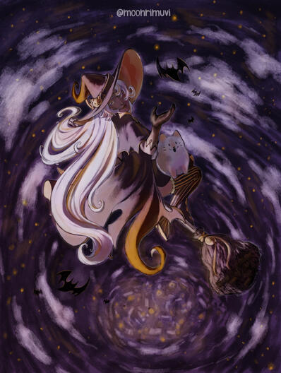 “Witch” (Latte Cookie from Cookie Run Kingdom (art for Halloween))