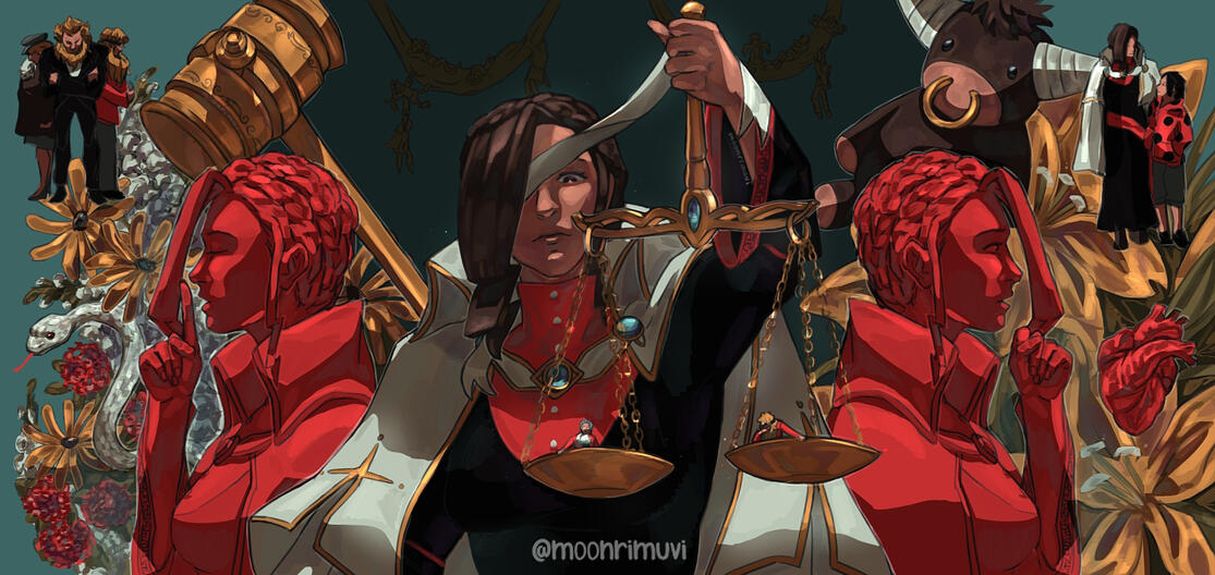 “Verity Gavelle: Unquestionable law and emotions” (Characters from Ace Attorney)