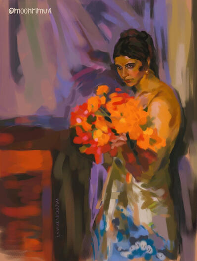Study for art challenge by @tukonitribe (О. Мурашко. Жінка з квітами. 1919 р. / O. Murashko. “Woman with Flowers”. 1919”)(#murashkochallenge #tukoniandmoth)