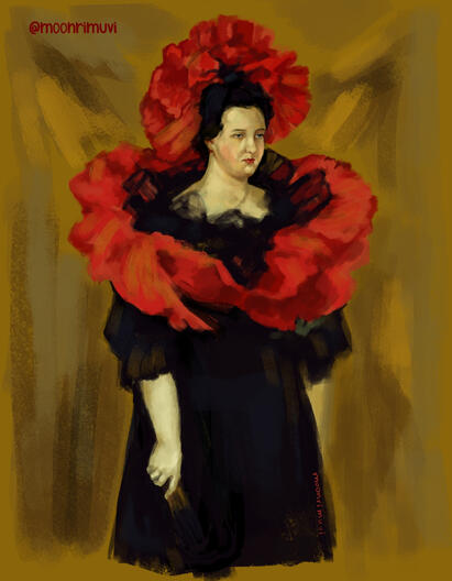 Study for art challenge by @tukonitribe (О. Мурашко. Ольга Прахова в костюмі “Мак”. 1899 р. / O. Murashko. “Olha Prakhova in the ‘Poppy’ Costume”. 1899)(#murashkochallenge #tukoniandmoth)