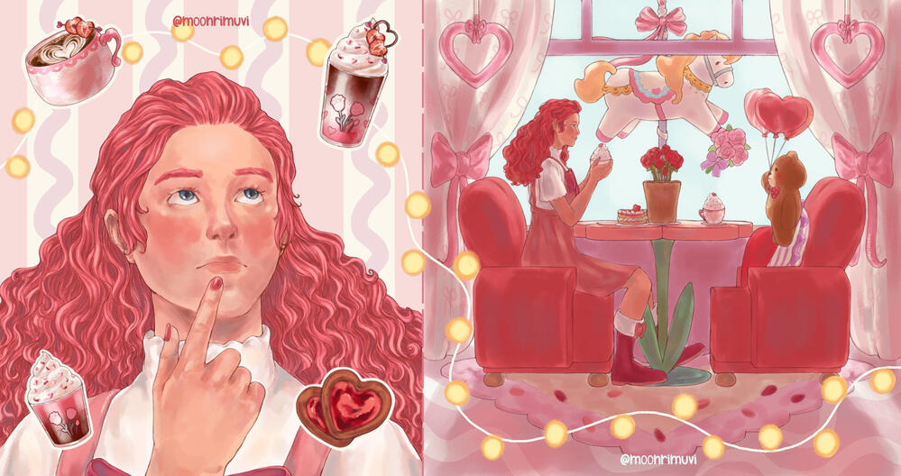 “What do I want? Coffee!” (Maisie and cafe decor from Good Coffee Great Coffee)
