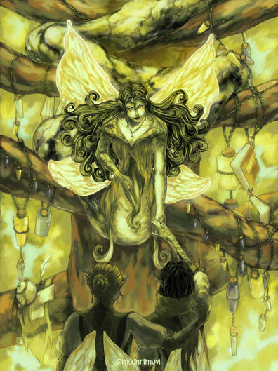 Illustration for #mlv_crystalfaebruary (A snake fairy is inspired by serpentine) (Organized by @maloviyua)